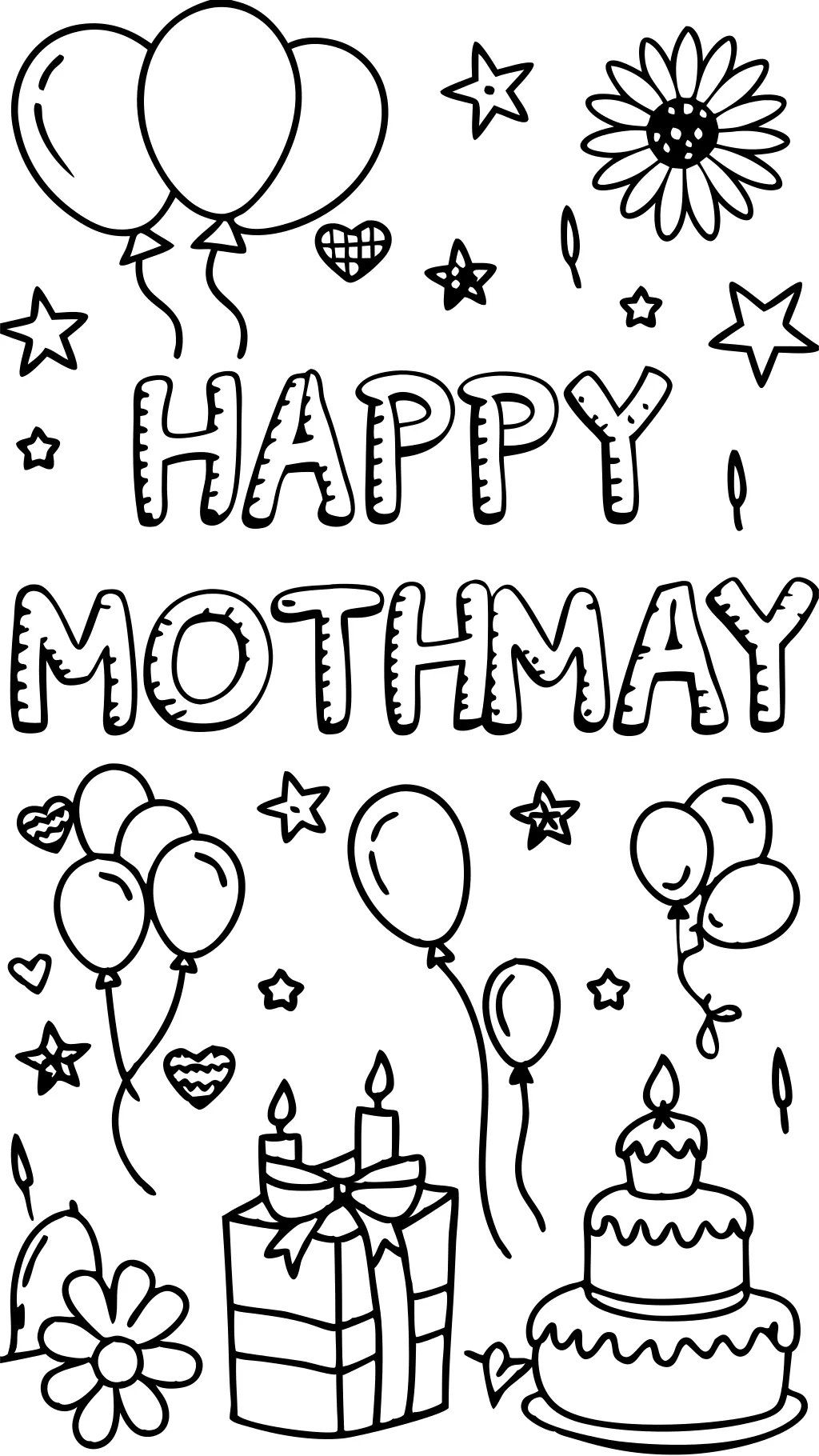 happy birthday mommy coloring page